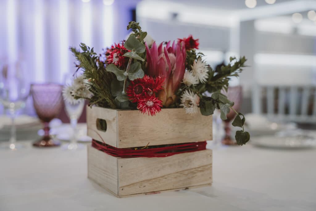 Centros de mesa flores rosas